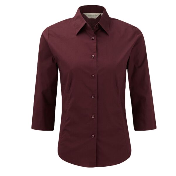 Russell Collection Ladies 3/4 Sleeve Easy Care Fitted Shirt Thumbnail
