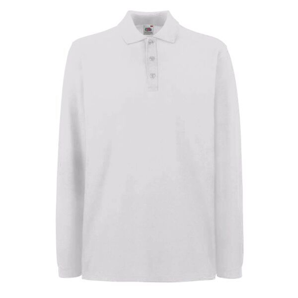 Fruit of the Loom Premium Long Sleeve Cotton Piqué Polo Shirt Thumbnail